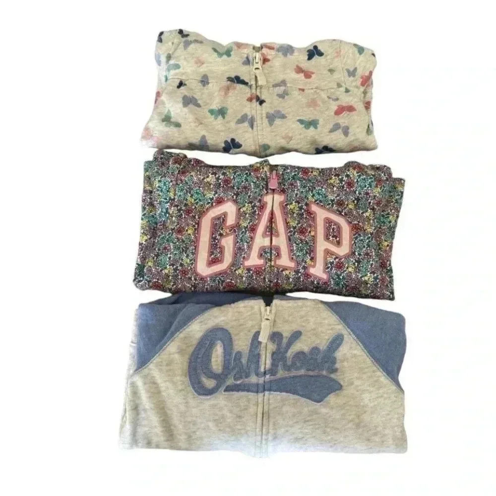 Carter’s Gap Long Sleeves Cotton Girls Multicolor Soft Hoodies SZ 4/5 #1993